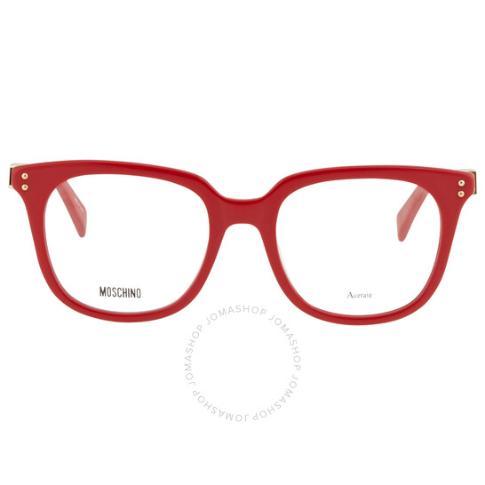 Moschino ラウントフレムロコフレトメカネ MOS533 000 Moschino Ladies Red Square Eyeglass Frames MOS513 0C9A 50