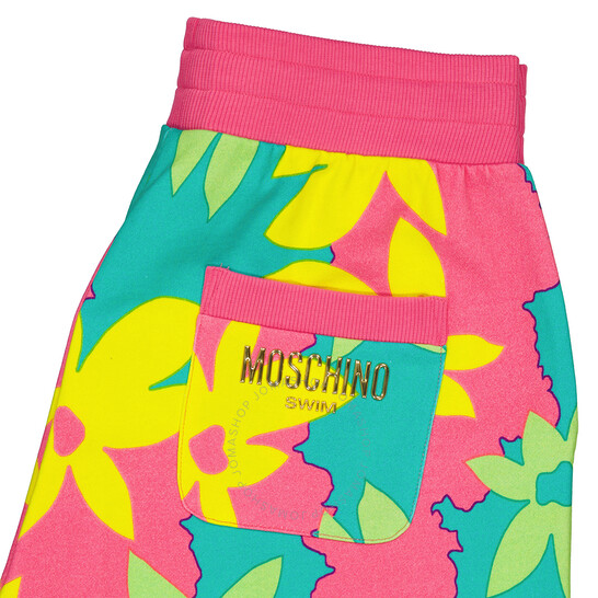 ショートパンツ Moschino SS25 SHORTS \"BEACH UMBRELLAS\" (03483734 1303) Moschino Men's All-Over Floral Printed Swim Shorts, Size