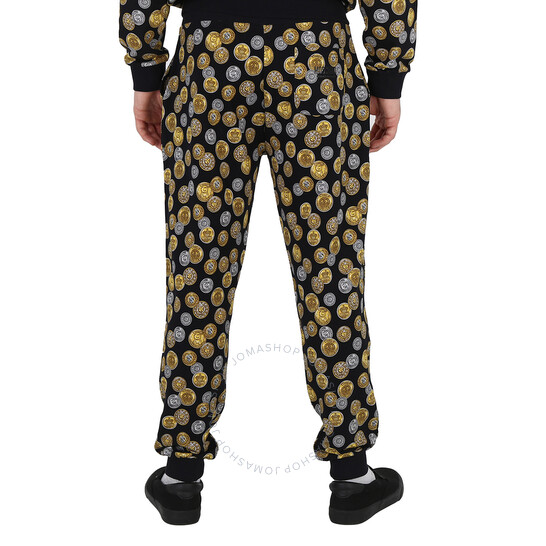 Moschino Men's Coin Print Stretch Cotton Track Pants, Size