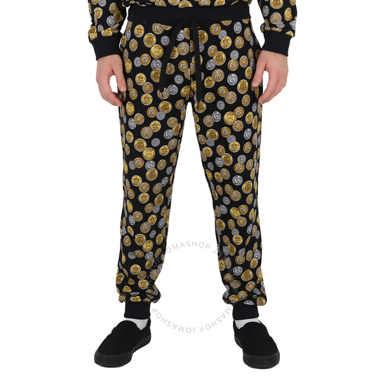Moschino Men's Coin Print Stretch Cotton Track Pants, Size