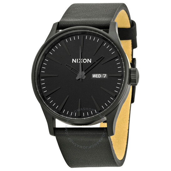 Nixon Sentry Leather All Black Men's Watch A105001
