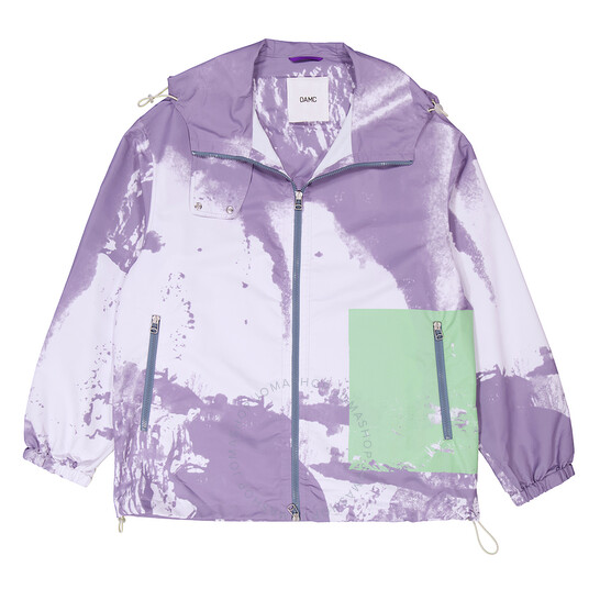 【NONCODE】24SS★ [NONCODE] Repeun Tie Dye Windbreaker Jk Blue tie dye print cropped windbreaker - Wutz Yo Kind