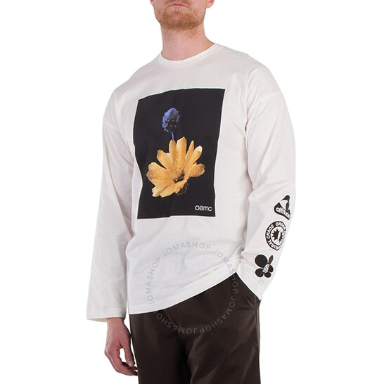Oamc Men's Off White Graphic-Print Long-Sleeved T-Shirt