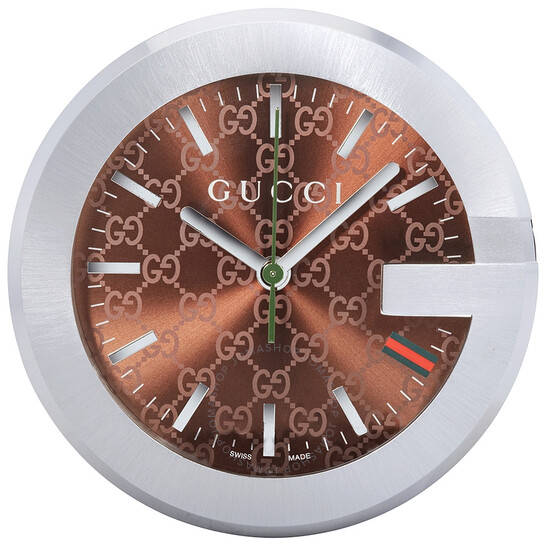 Gucci Open Box - Gucci Brown GG Pattern Dial Table Clock