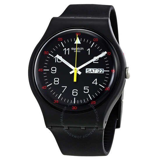 Swatch Open Box - Swatch Yokorace Black Dial Black Rubber