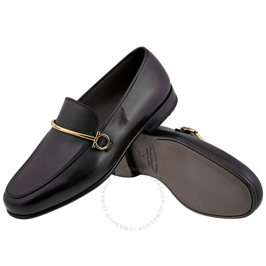 FERRAGAMO 771340OPTICWHITE 関税送料込 Ferragamo Gancini-Plaque Slip-On Calfskin Loafers, Size 9.5