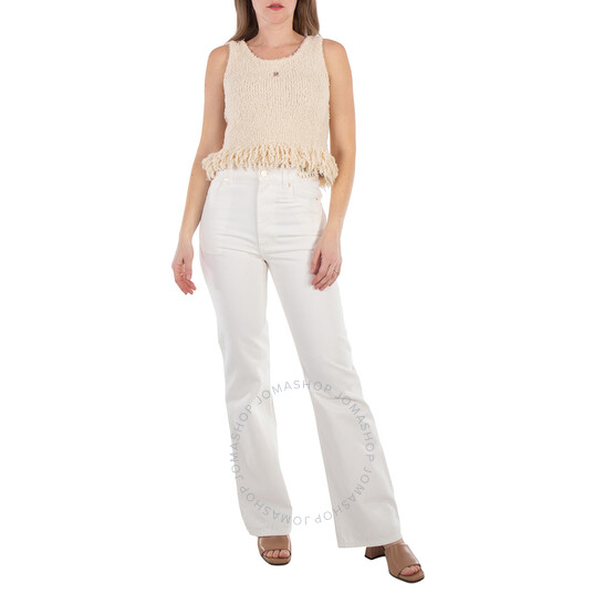 デニム・ジーパン PACO RABANNE '1969' jeans White 24FCPA245CO0526 Rabanne Paco Rabanne Signature 1969 Discs Embelllished Jeans