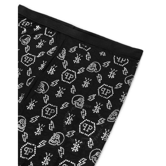 Philipp Plein Black Monogram Nylon Tights, Brand Size 2
