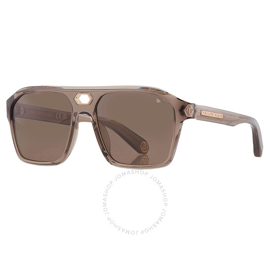 Philipp Plein Brown Navigator Men's Sunglasses SPP072M 09X8