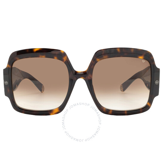 PHILIPP PLEIN スクエアフレムサンクラス SPP038M 0700 Philipp Plein Brown Square Ladies Sunglasses SPP038M 0722 56