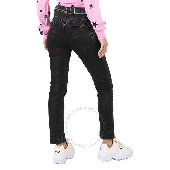 Pinko Ladies Black Sabrina 1 Cropped Skinny Jeans, Wiast