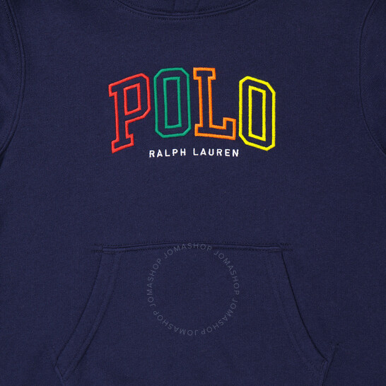 Polo Ralph Lauren Cruise Navy Logo Fleece Hoodie, Size 6Y