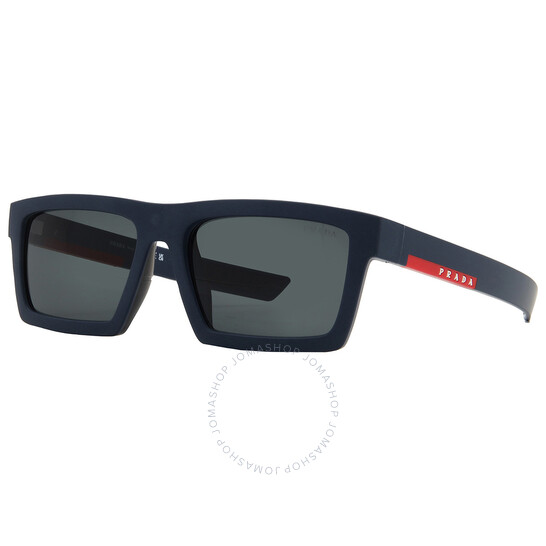 Prada Linea Rossa Dark Grey Rectangular Men's Sunglasses PS