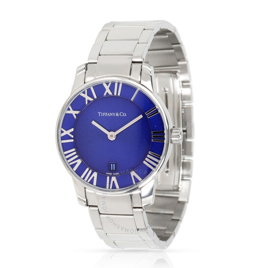 【Tiffany】Atlas 2-Hand 29 mm ウォッチ ★ シルバーアズール Tiffany & Co. Pre-owned Tiffany Atlas 2-Hand Quartz Blue