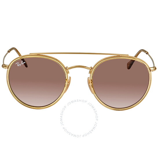RayBan Round Double Bridge Brown Gradient Sunglasses RB3647N91244351 - 546x546 Image #2