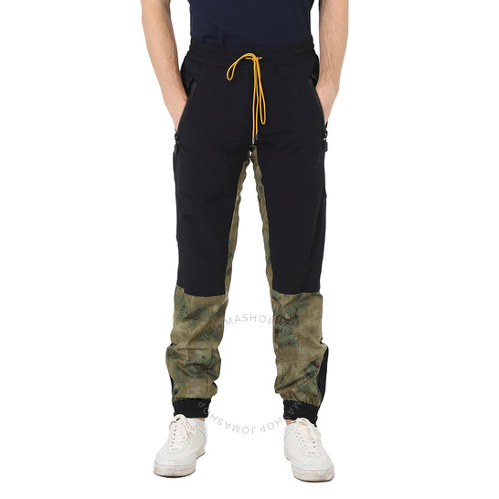 【関税込み】Rhude ブラック&ブラウン Rhider ラウンジパンツ Rhude Nylon Jogger Pants, Size X-Small RHU06PS20053-BLK