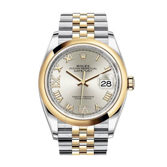 Rolex Datejust 36 Silver Diamond Dial Automatic Men's Steel