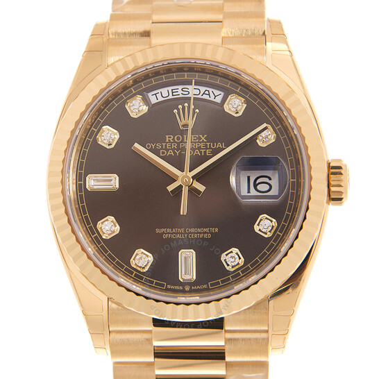 Dymas Pratama　PE 300m PL-O78L 6.0号 Rolex Day-Date 36 Dark Grey Diamond Dial 18kt Yellow Gold