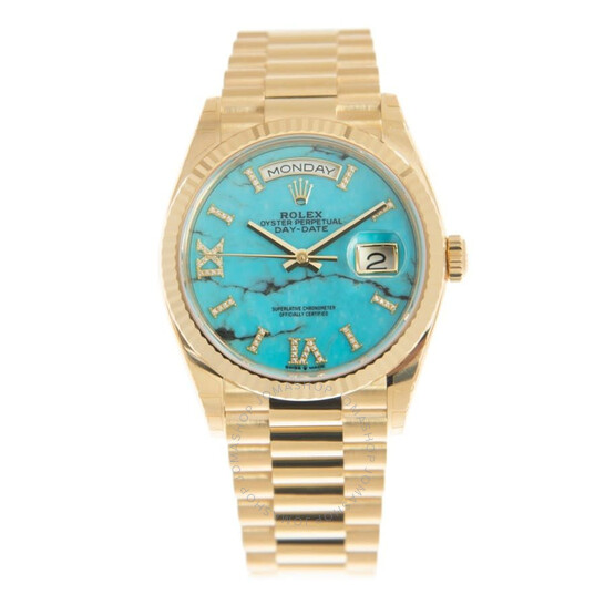 Rolex Day-Date 36 Turquoise Dial 18kt Yellow Gold President