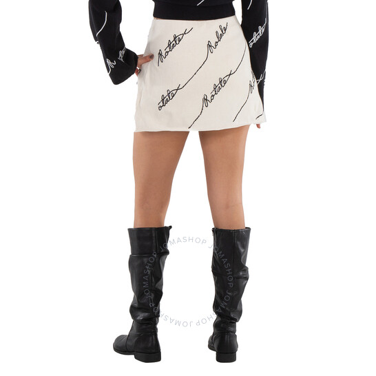 Rotate Sequin Logo Mini Skirt, Brand Size 38 (US Size 4