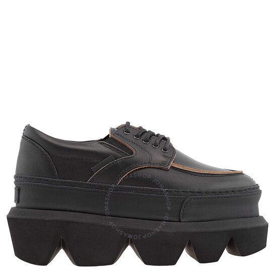 Sacai Black Platform Slip-On Oxfords, Brand Size 38 ( US