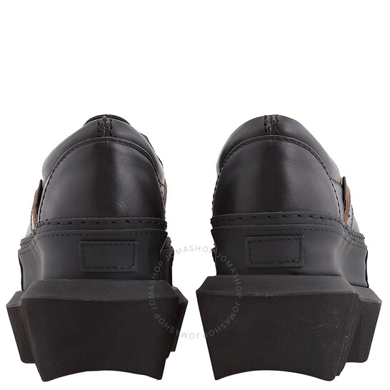 Sacai Black Platform Slip-On Oxfords, Brand Size 38 ( US