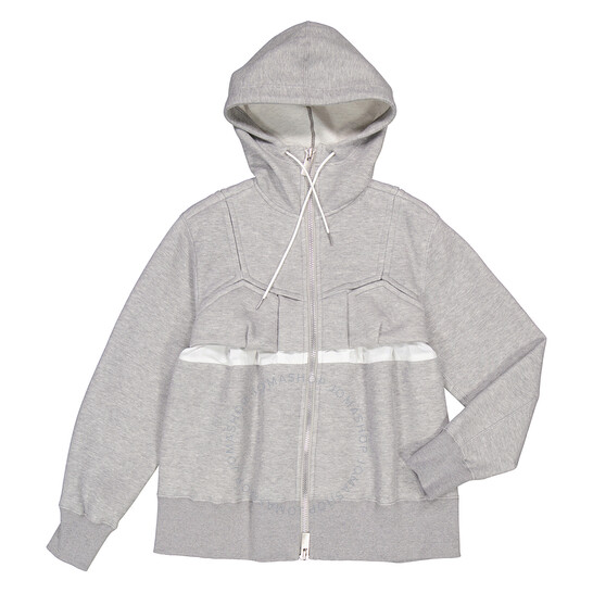 Sacai Ladies L/Gray Sponge Sweat Zip Up Blouson, Brand Size