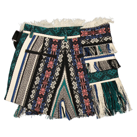 Sacai Ladies Multicolor Rug Jacquard Shorts, Brand Size 1