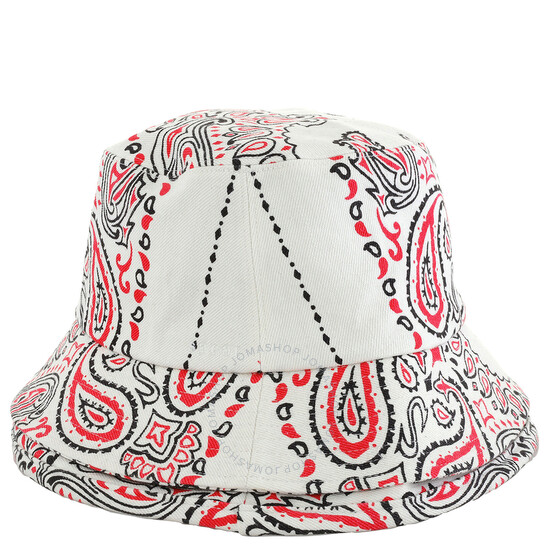 Sacai Double Brim Bandana-Print Bucket Hat, Brand Size 3 22