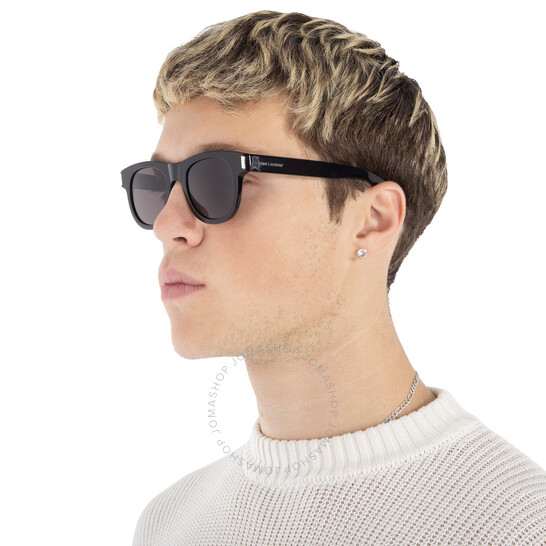 Saint Laurent Black Oval Unisex Sunglasses SL 571 001 49