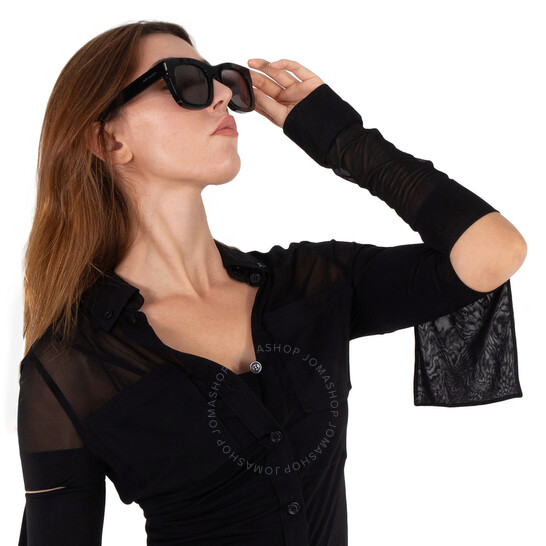 Saint Laurent Dark Grey Square Ladies Sunglasses SL 650