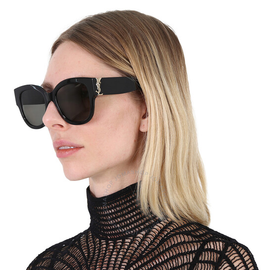 SAINT LAURENT☆YSL バタフライ サングラス BLACK GREY Saint Laurent Grey Butterfly Ladies Sunglasses SL M95/F 001