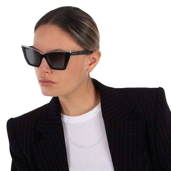 サングラス SAINT LAURENT Woman Sunglasses Silver 832552Y9969 8100 Saint Laurent Women's Metal Round Sunglasses - Silver | Coggles