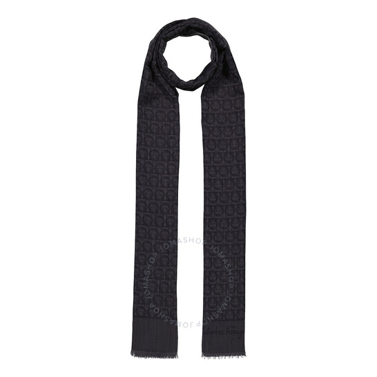 Ferragamo Salvatore Ferragamo Asfalto Gancini Monogram Scarf