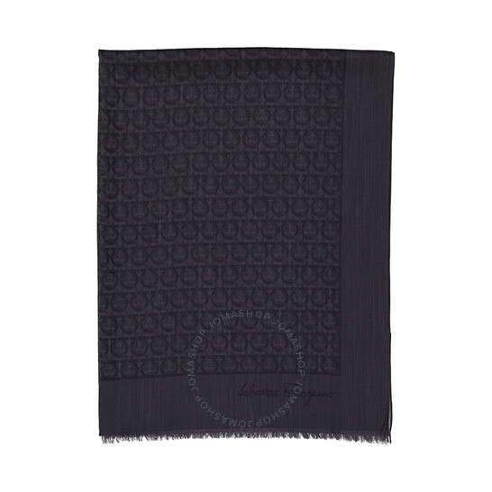 Ferragamo Salvatore Ferragamo Asfalto Gancini Monogram Scarf