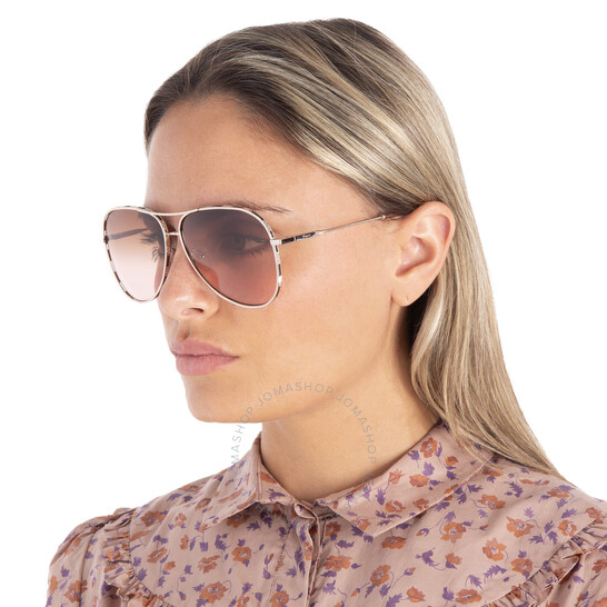 サングラス Ferragamo Sunglasses SF268S 795 l Oversize Aviator Ferragamo Salvatore Ferragamo Brown Gradient Pilot Ladies