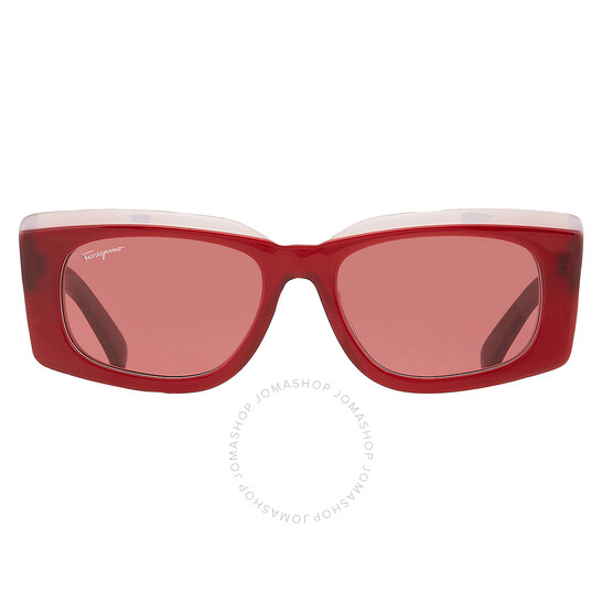 SALVATORE FERRAGAMO 長方形フレムサンクラス SF1079S 211 Ferragamo Salvatore Ferragamo Burgundy Rectangular Ladies