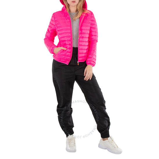 Save The Duck Fluo Pink Kyla Hooded Puffer Jacket, Brand