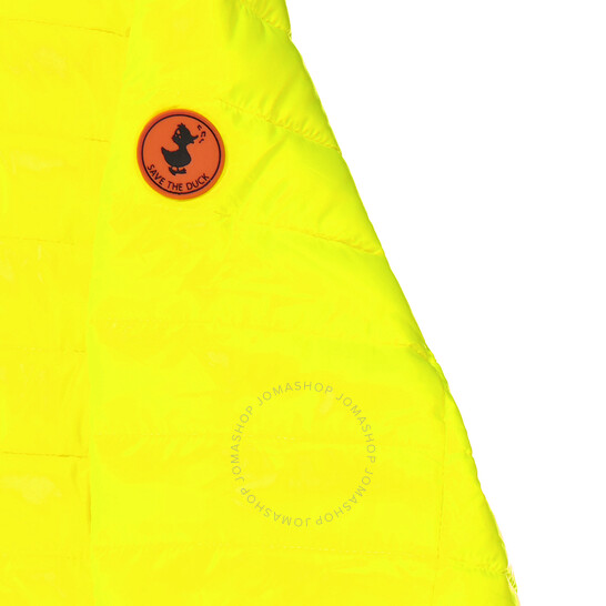 Save The Duck Ladies Fluo Yellow Kyla Hooded Puffer Jacket