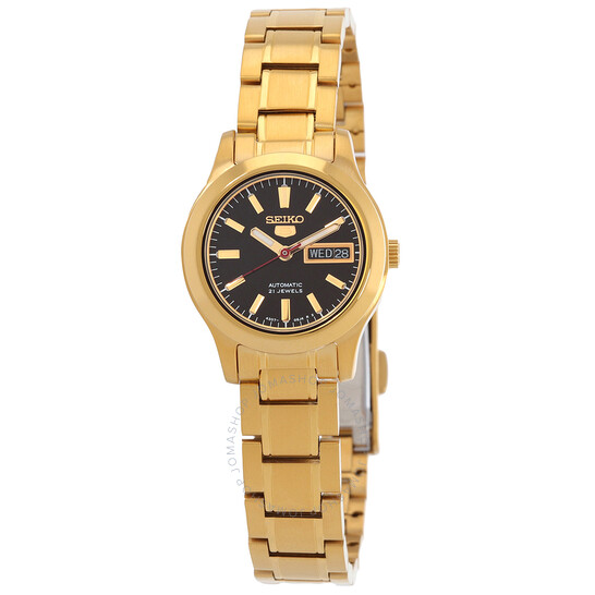 Seiko 5 Automatic Black Dial Ladies Watch SYMD96K1 - Watches