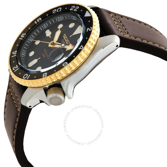 未使用★SEIKO 5 SPORTS ブラック ゴールド New Seiko 5 Five Sports SSK021 SKX GMT Automatic Watch 100m