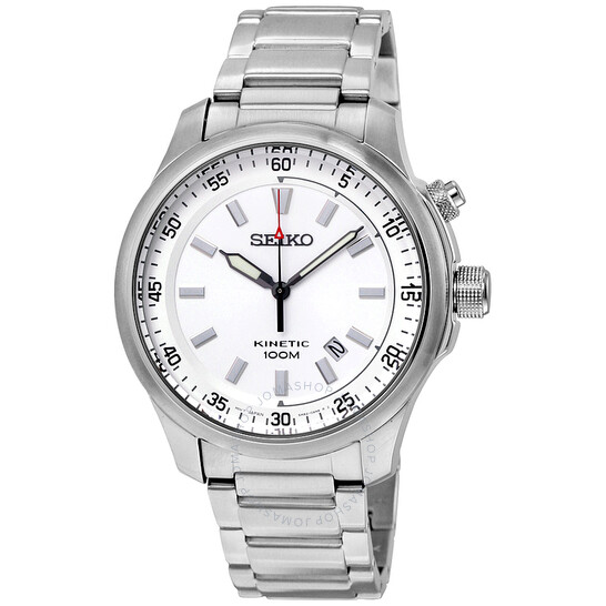 Seiko Kinetic Silver Dial Stainless Steel Men's Watch SKA683