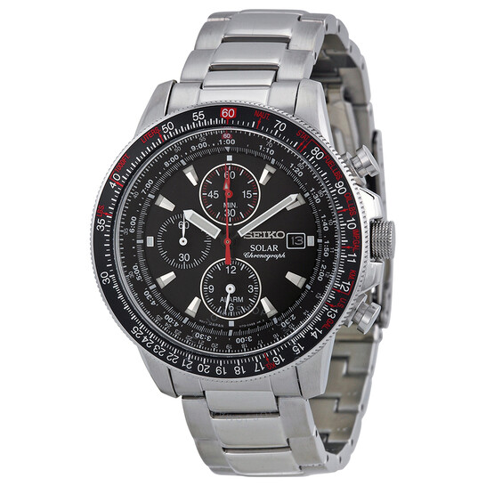 Seiko Prospex Solar Chronograph Black Dial Men's Watch