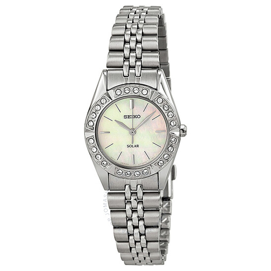 Seiko Solar Mother Of Pearl Dial Stainless Steel Ladies