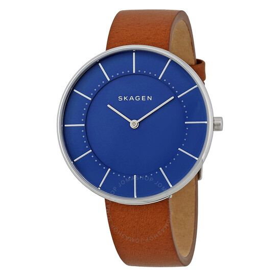 ★送料・関税込★skagen スカーゲン skw2612 Gitte brown 腕時計 Skagen Gitte Blue Dial Ladies Leather Watch SKW2612