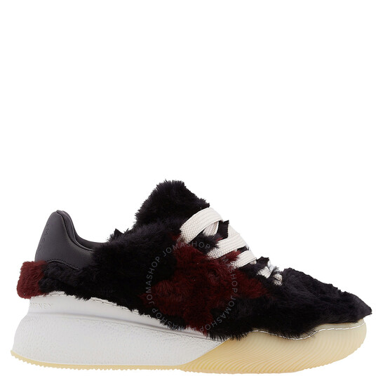 Stella McCartney Black Loop Shaggy Faux-Fur Sneakers, Brand