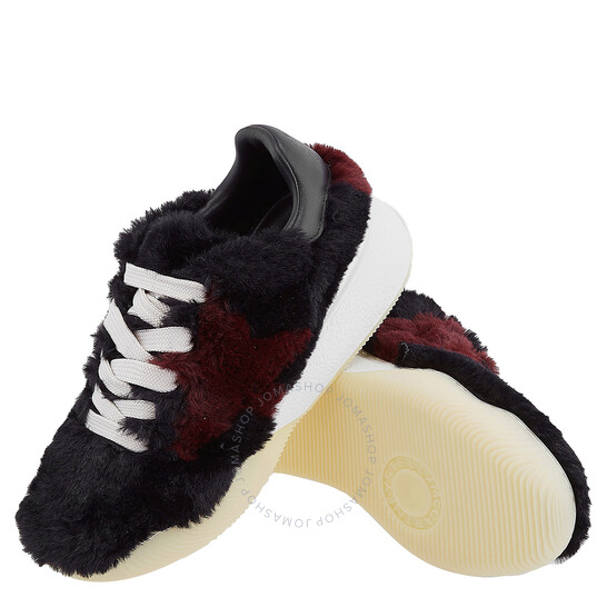 Stella McCartney Black Loop Shaggy Faux-Fur Sneakers, Brand