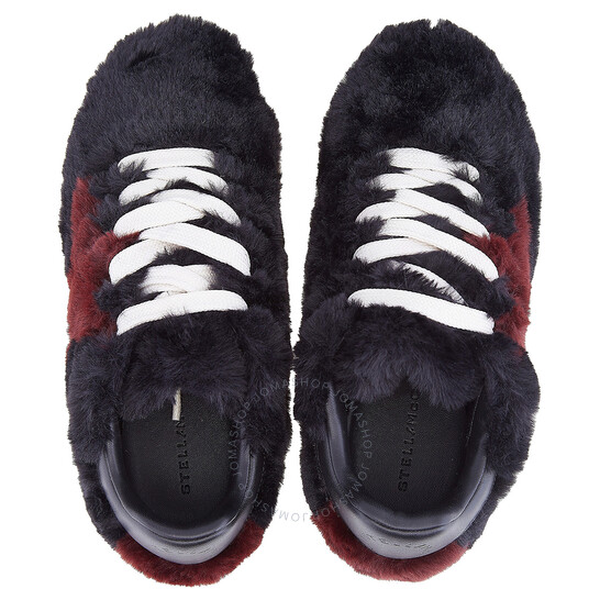 Stella McCartney Black Loop Shaggy Faux-Fur Sneakers, Brand