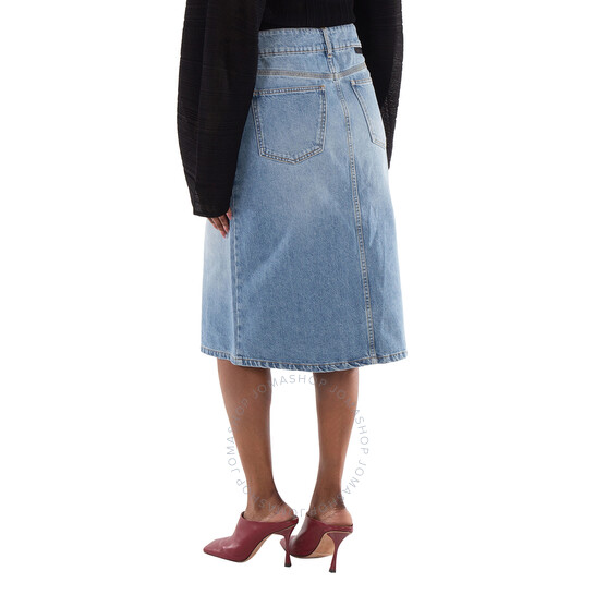 スカート STELLA MCCARTNEY Woman Skirt Blue 6D02403SPH56 4599 Stella McCartney Falabella Chain Denim Skirt, Size Medium
