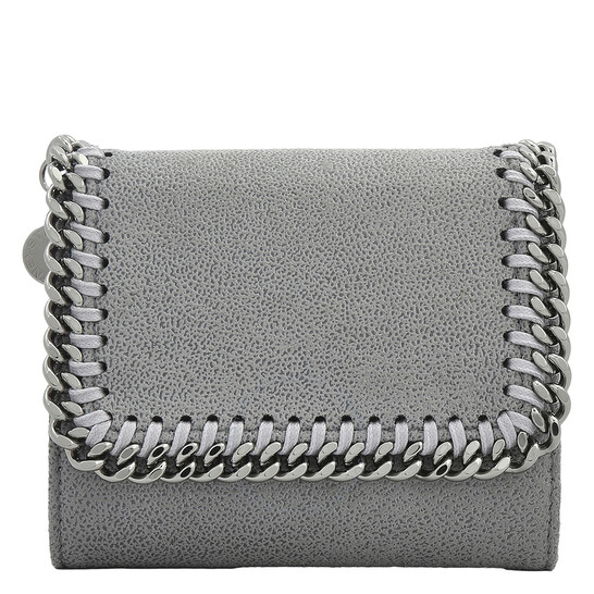 関税なし 送料無料 Gray Falabella Wallet With STELLA McCARTNEY Falabella Flap Continental Wallet - Grey